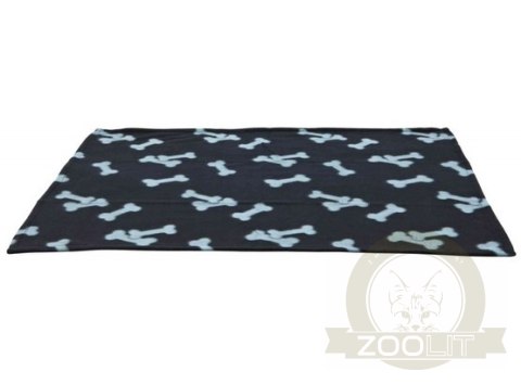 Trixie Koc 100x70cm Czarny w beżowe łapki [37192]