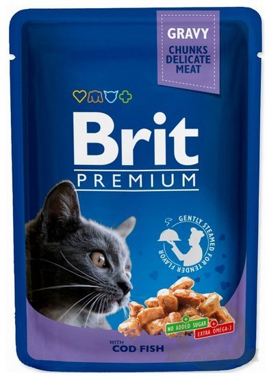 Brit Premium Cat Adult COD Fish Dorsz saszetka 100g Brit Premium Cat Adult COD Fish Dorsz saszetka 100g
