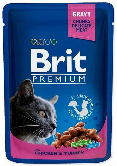 Brit Premium Cat Adult Kurczak + Indyk saszetka 100g Brit Premium Cat Adult Kurczak + Indyk saszetka 100g