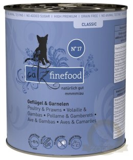Catz Finefood Classic N.17 Drób i Krewetki puszka 800g