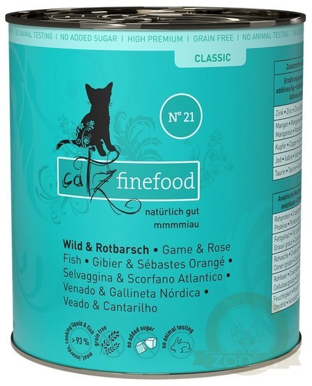 Catz Finefood Classic N.21 Dziczyzna i Karmazyn puszka 800g Catz Finefood Classic N.21 Dziczyzna i Karmazyn puszka 800g