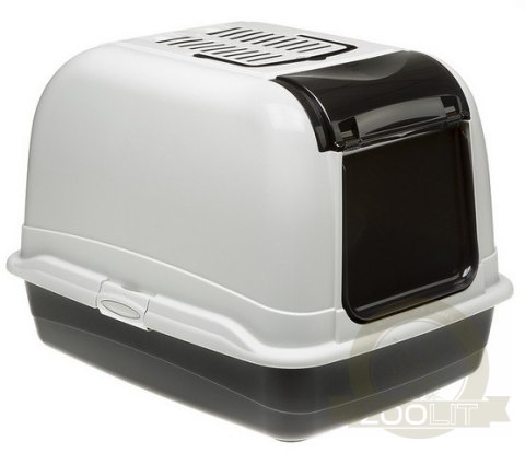 Ferplast Toaleta Maxi Bella biało-czarna - dla dużego kota [72070099]