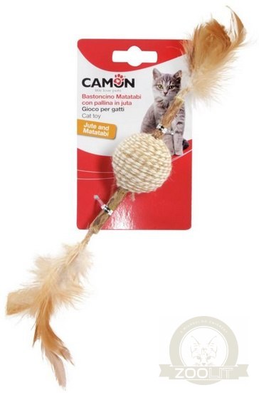 Camon Cat Toy Matatabi Kij z piłką jutową Camon Cat Toy Matatabi Kij z piłką jutową