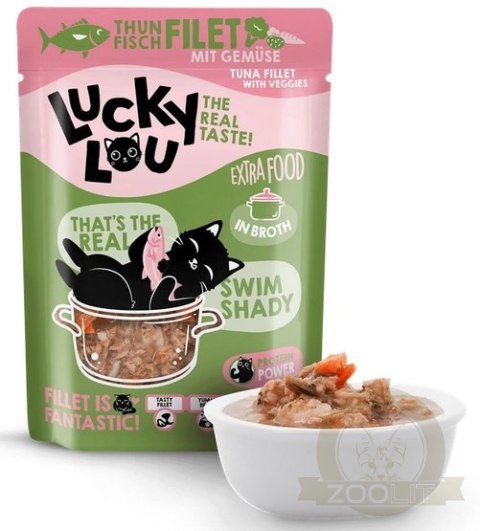 Lucky Lou Extrafood Tuńczyk i warzywa w bulionie saszetka 70g Lucky Lou Extrafood Tuńczyk i warzywa w bulionie saszetka 70g
