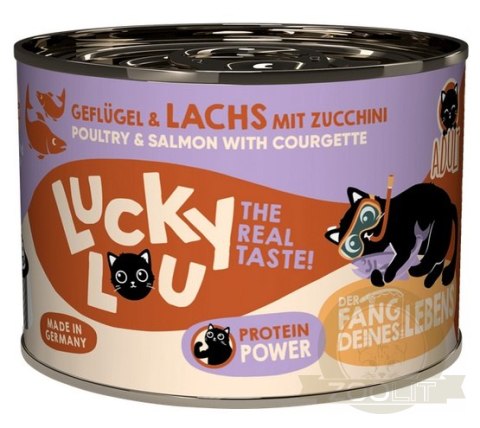 Lucky Lou Lifestage Adult Drób i łosoś puszka 200g Lucky Lou Lifestage Adult Drób i łosoś puszka 200g