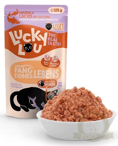 Lucky Lou Lifestage Adult Drób i łosoś saszetka 125g Lucky Lou Lifestage Adult Drób i łosoś saszetka 125g