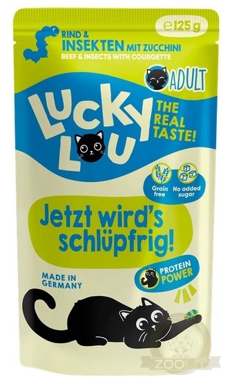 Lucky Lou Lifestage Adult Wołowina i owady saszetka 125g Lucky Lou Lifestage Adult Wołowina i owady saszetka 125g