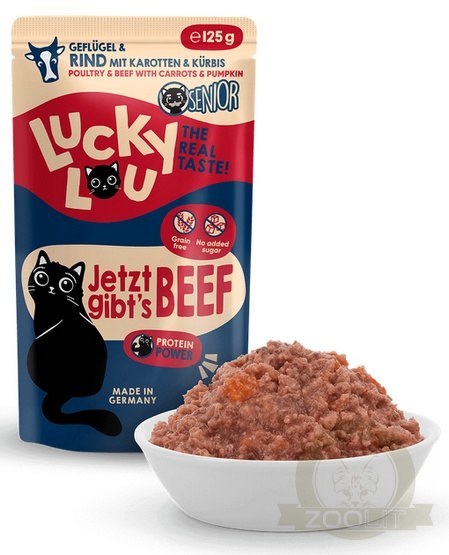 Lucky Lou Lifestage Senior Drób i wołowina saszetka 125g Lucky Lou Lifestage Senior Drób i wołowina saszetka 125g