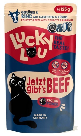 Lucky Lou Lifestage Senior Drób i wołowina saszetka 125g Lucky Lou Lifestage Senior Drób i wołowina saszetka 125g