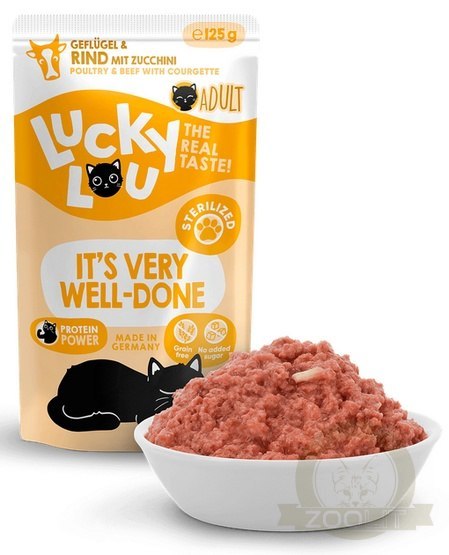 Lucky Lou Lifestage Sterilized Drób i wołowina saszetka 125g Lucky Lou Lifestage Sterilized Drób i wołowina saszetka 125g