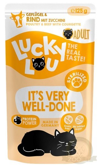 Lucky Lou Lifestage Sterilized Drób i wołowina saszetka 125g Lucky Lou Lifestage Sterilized Drób i wołowina saszetka 125g