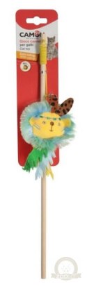 Camon Cat Toy Wędka drewniana z dzwonkiem i kocimiętką jungle