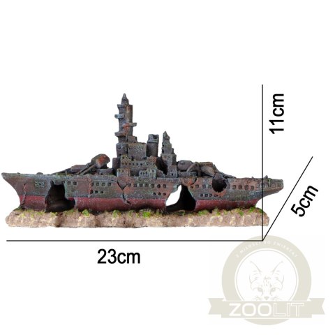Kruger Meier Battleship - Statek do akwarium 23x5x11 cm Kruger Meier Battleship - Statek do akwarium 23x5x11 cm