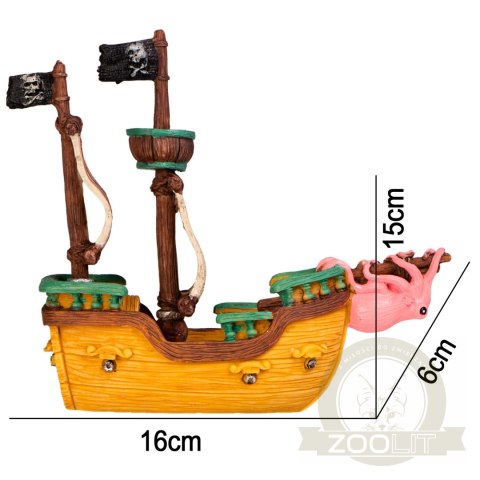 Kruger Meier Pirate Ship S - Statek do Akwarium 16x6x15 cm Kruger Meier Pirate Ship S - Statek do Akwarium 16x6x15 cm
