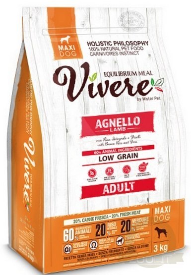 Vivere Maxi Adult Lamb 3kg Karma Monobiałkowa z Jagnięciną dla dużych ras Vivere Maxi Adult Lamb 3kg Karma Monobiałkowa z Jagnięciną dla dużych ras