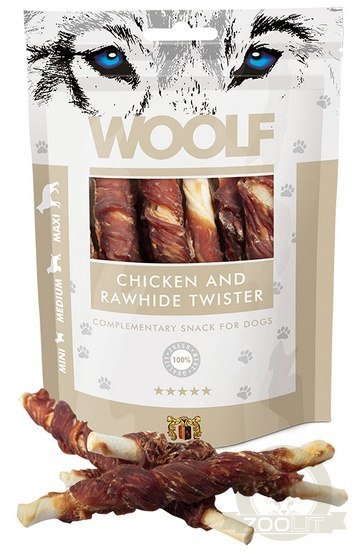 Woolf Chicken & Rawhide Twister 100g Woolf Chicken & Rawhide Twister 100g