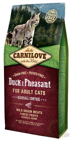 Carnilove Cat Duck & Pheasant Hairball Control - kaczka i bażant 6kg Carnilove Cat Duck & Pheasant Hairball Control - kaczka i bażant 6kg