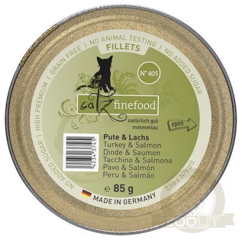 Catz Finefood Filety N.405 Indyk/Łosoś tacka 85g Catz Finefood Filety N.405 Indyk/Łosoś tacka 85g