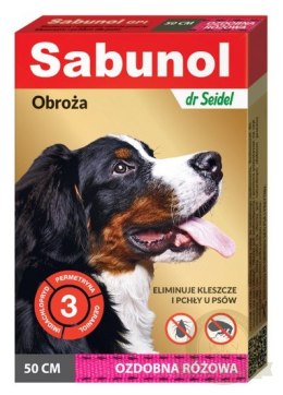 Sabunol GPI Obroża przeciw pchłom dla psa ozdobna różowa 50cm