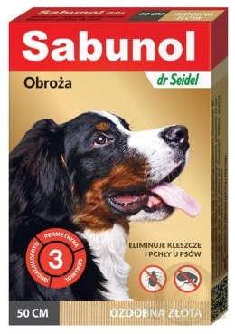 Sabunol GPI Obroża przeciw pchłom dla psa ozdobna złota 50cm