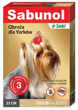 Sabunol GPI Obroża przeciw pchłom dla yorka ozdobna złota 35cm