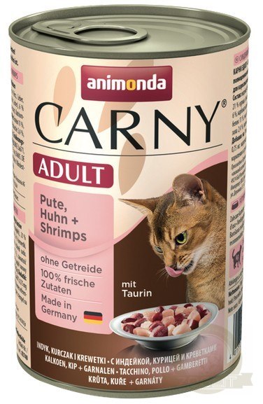 Animonda Carny Adult Indyk, Kurczak + Krewetki puszka 400g Animonda Carny Adult Indyk, Kurczak + Krewetki puszka 400g