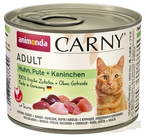 Animonda Carny Adult Kurczak, Indyk + Królik puszka 200g Animonda Carny Adult Kurczak, Indyk + Królik puszka 200g