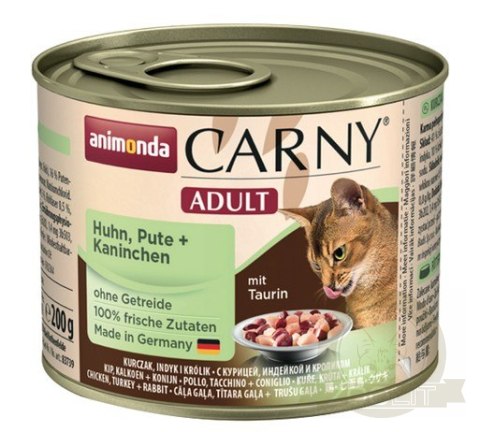 Animonda Carny Adult Kurczak, Indyk + Królik puszka 200g Animonda Carny Adult Kurczak, Indyk + Królik puszka 200g