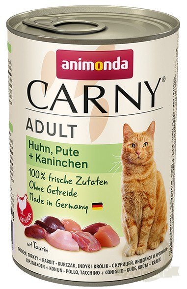 Animonda Carny Adult Kurczak, Indyk + Królik puszka 400g Animonda Carny Adult Kurczak, Indyk + Królik puszka 400g