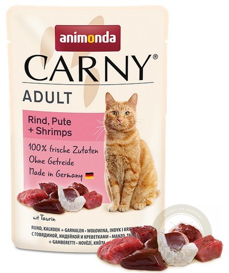 Animonda Carny Adult Wołowina, Indyk + Krewetki saszetka 85g Animonda Carny Adult Wołowina, Indyk + Krewetki saszetka 85g