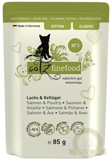 Catz Finefood Classic Kitten N.05 Łosoś i drób saszetka 85g Catz Finefood Classic Kitten N.05 Łosoś i drób saszetka 85g