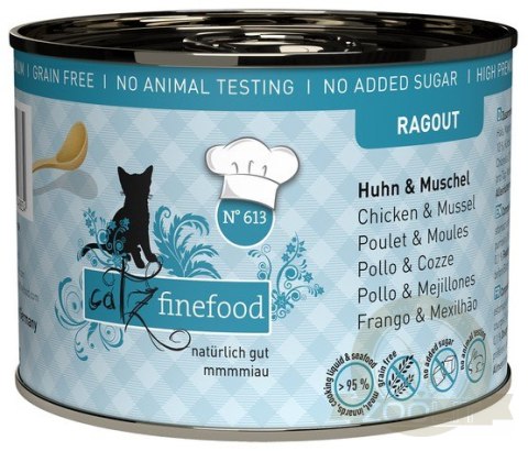 Catz Finefood Ragout N.613 Kurczak i Omułek puszka 190g Catz Finefood Ragout N.613 Kurczak i Omułek puszka 190g