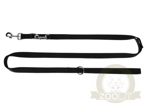 Dingo Smycz taśma przedłużana 2,5cm/200-400cm czarna Dingo Smycz taśma przedłużana 2,5cm/200-400cm czarna