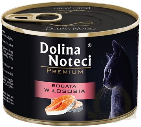 Dolina Noteci Premium Kot Bogata w łososia puszka 185g Dolina Noteci Premium Kot Bogata w łososia puszka 185g