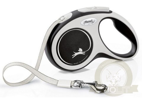 Flexi New Comfort Smycz taśma S 5m czarna [FL-3547]