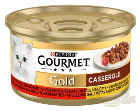 Gourmet Gold Wołowina i kurczak w sosie pomidorowym 85g