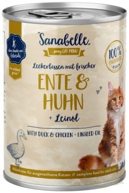 Sanabelle Kaczka, kurczak i olej lniany puszka 400g