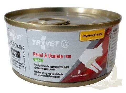Trovet RID Renal & Oxalate dla kota jagnięcina puszka 100g Trovet RID Renal & Oxalate dla kota jagnięcina puszka 100g
