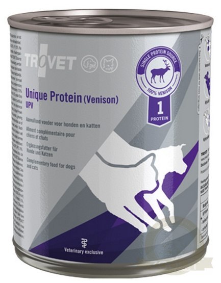 Trovet Unique Protein UPV Dziczyzna dla psa i kota puszka 800g Trovet Unique Protein UPV Dziczyzna dla psa i kota puszka 800g