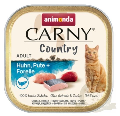 Animonda Carny Country Adult Kurczak, Indyk i Pstrąg tacka 100g Animonda Carny Country Adult Kurczak, Indyk i Pstrąg tacka 100g