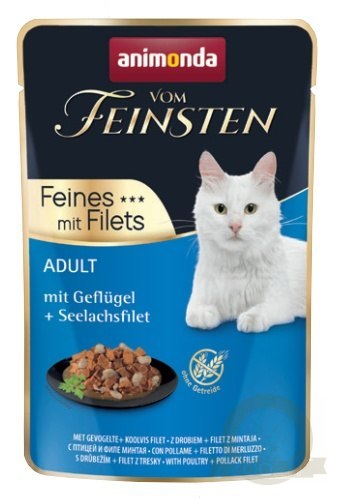 Animonda vom Feinsten Cat Adult Drób + filet z mintaja saszetka 85g Animonda vom Feinsten Cat Adult Drób + filet z mintaja saszetka 85g