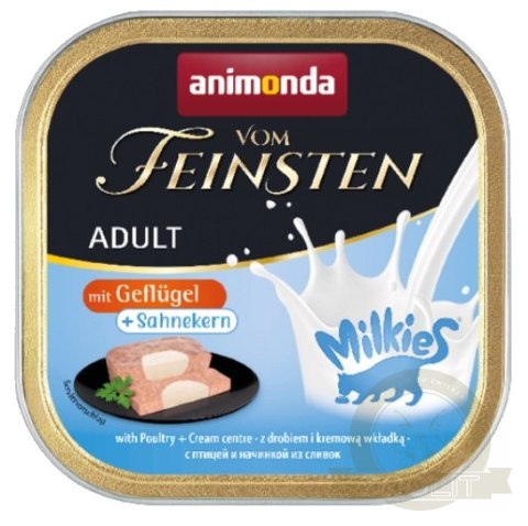 Animonda vom Feinsten Milkies Cat Drób + Sos kremowy tacka 100g Animonda vom Feinsten Milkies Cat Drób + Sos kremowy tacka 100g