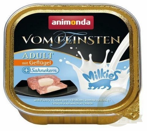Animonda vom Feinsten Milkies Cat Drób + Sos kremowy tacka 100g Animonda vom Feinsten Milkies Cat Drób + Sos kremowy tacka 100g