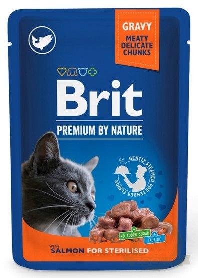 Brit Premium By Nature Cat Sterilised Salmon sos saszetka 100g Brit Premium By Nature Cat Sterilised Salmon sos saszetka 100g