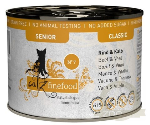 Catz Finefood Classic Senior N.07 Wołowina i cielęcina puszka 200g Catz Finefood Classic Senior N.07 Wołowina i cielęcina puszka 200g