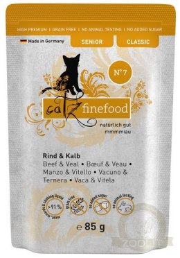 Catz Finefood Classic Senior N.07 Wołowina i cielęcina saszetka 85g