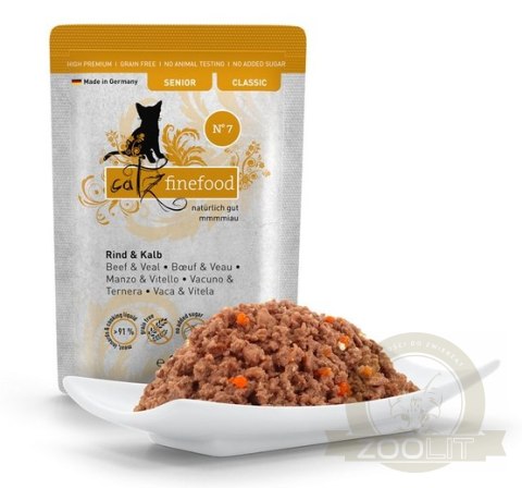 Catz Finefood Classic Senior N.07 Wołowina i cielęcina saszetka 85g Catz Finefood Classic Senior N.07 Wołowina i cielęcina saszetka 85g