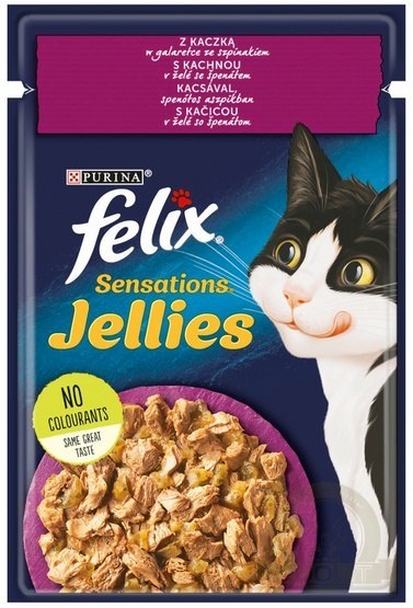 Felix Sensations Kaczka w galaretce ze szpinakiem saszetka 85g Felix Sensations Kaczka w galaretce ze szpinakiem saszetka 85g