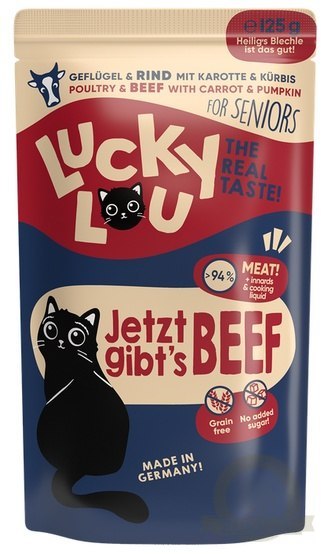 Lucky Lou Lifestage Senior Drób i wołowina saszetka 125g Lucky Lou Lifestage Senior Drób i wołowina saszetka 125g
