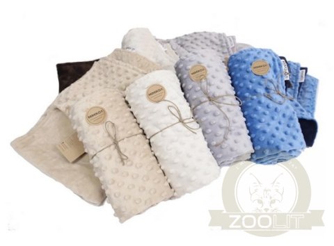 MIMIKO Pets Kocyk Minky-Dot 100x75cm jasny beż / brąz MIMIKO Pets Kocyk Minky-Dot 100x75cm jasny beż / brąz